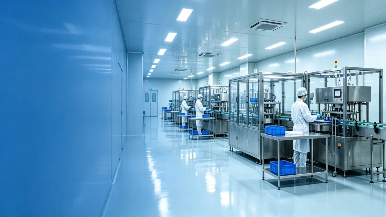 Class 100,000 purification cosmetic workshop inside a feminine care OEM factory